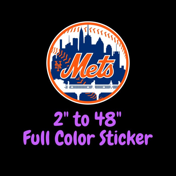New York Mets - Blue Circle With Train - Full Color Vinyl Sticker - Custom Size