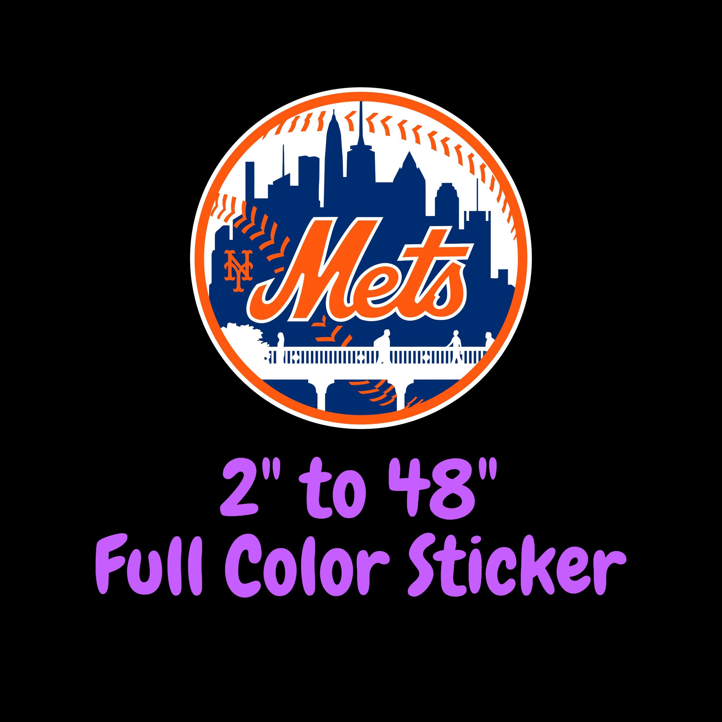 New York Mets - Blue Circle With Train - Full Color Vinyl Sticker - Custom Size