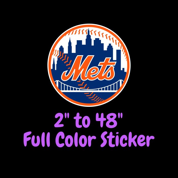 New York Mets - Blue Circle With Bridge - Full Color Vinyl Sticker - Custom Size
