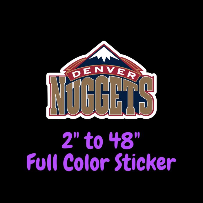 Denver Nuggets Full Color Vinyl Sticker - Custom Size