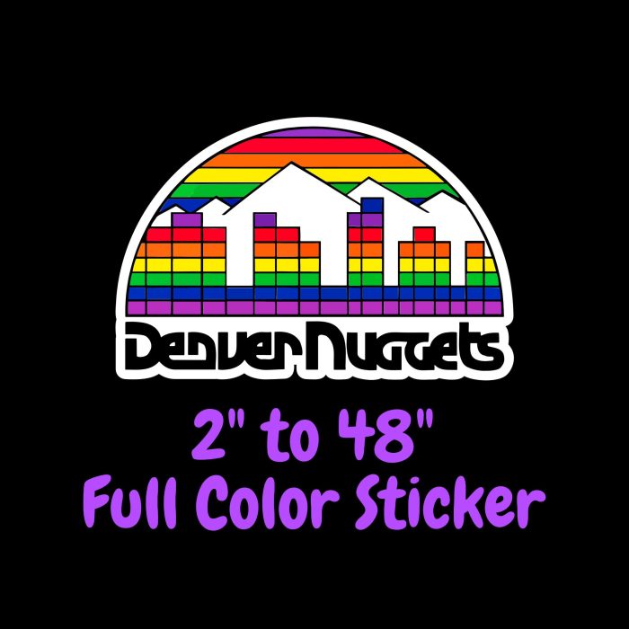 Denver Nuggets Full Color Vinyl Sticker - Custom Size