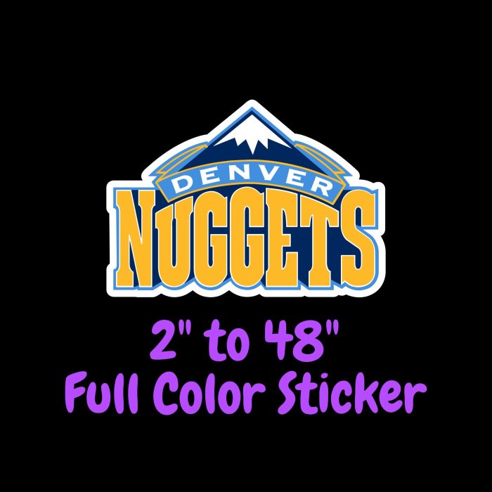 Denver Nuggets Full Color Vinyl Sticker - Custom Size