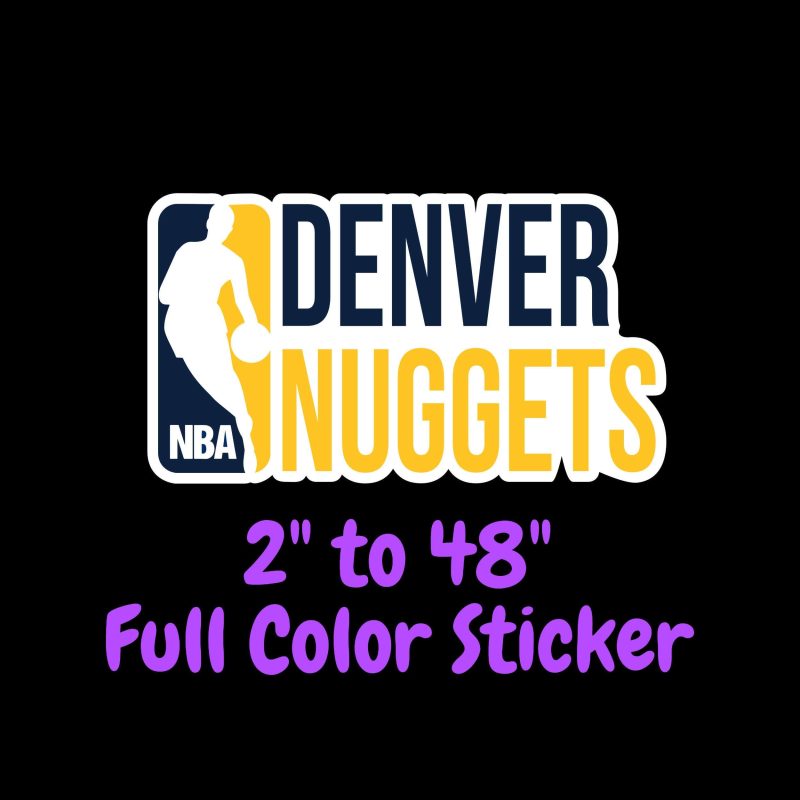 Denver Nuggets Full Color Vinyl Sticker - Custom Size
