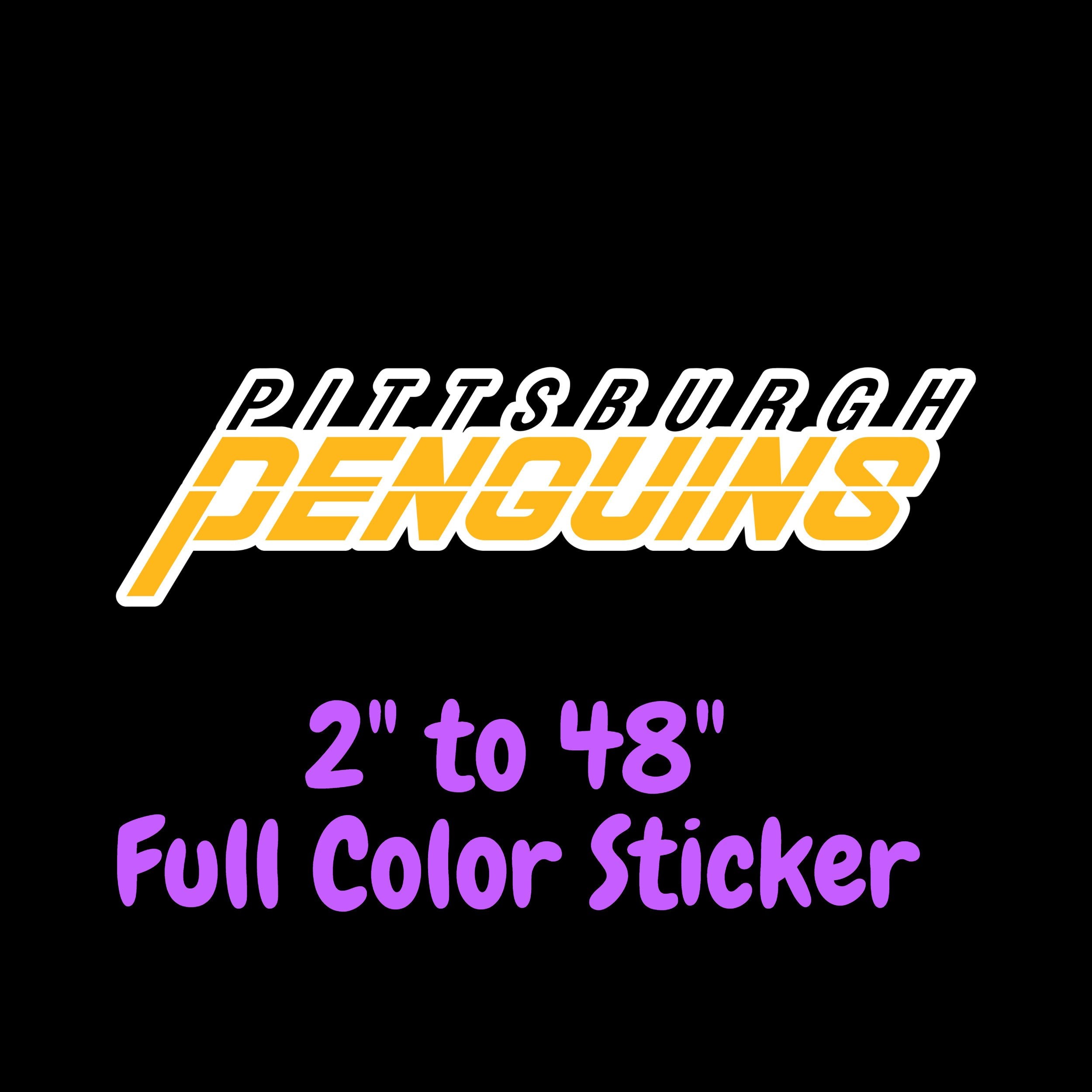 Pittsburgh Penguins - Yellow And Black Name - Full Color Vinyl Sticker - Custom Size