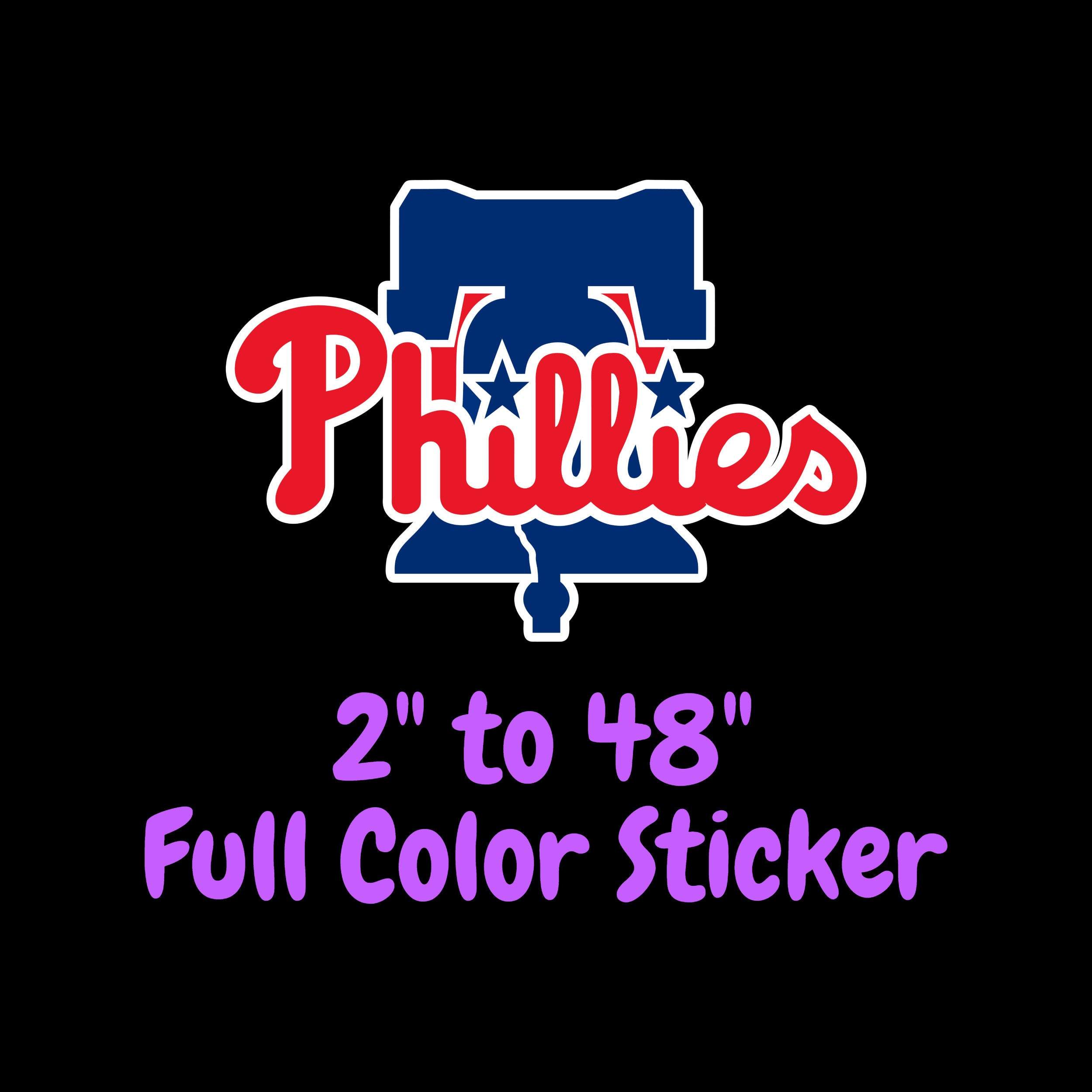 Philadelphia Phillies - Phillies With Bell - Full Color Vinyl Sticker - Custom Size