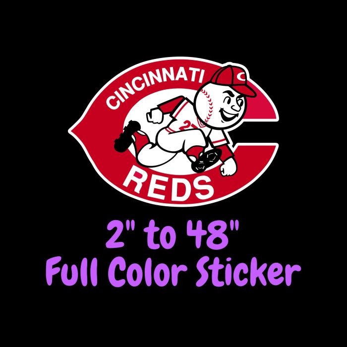 Cincinnati Reds - C With Mr. Red - Full Color Vinyl Sticker - Custom Size