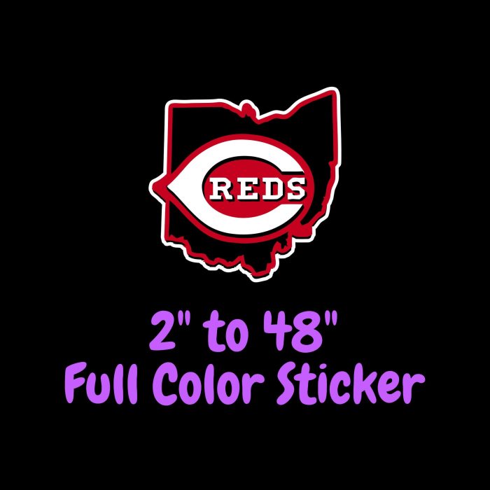 Cincinnati Reds - State - Full Color Vinyl Sticker - Custom Size