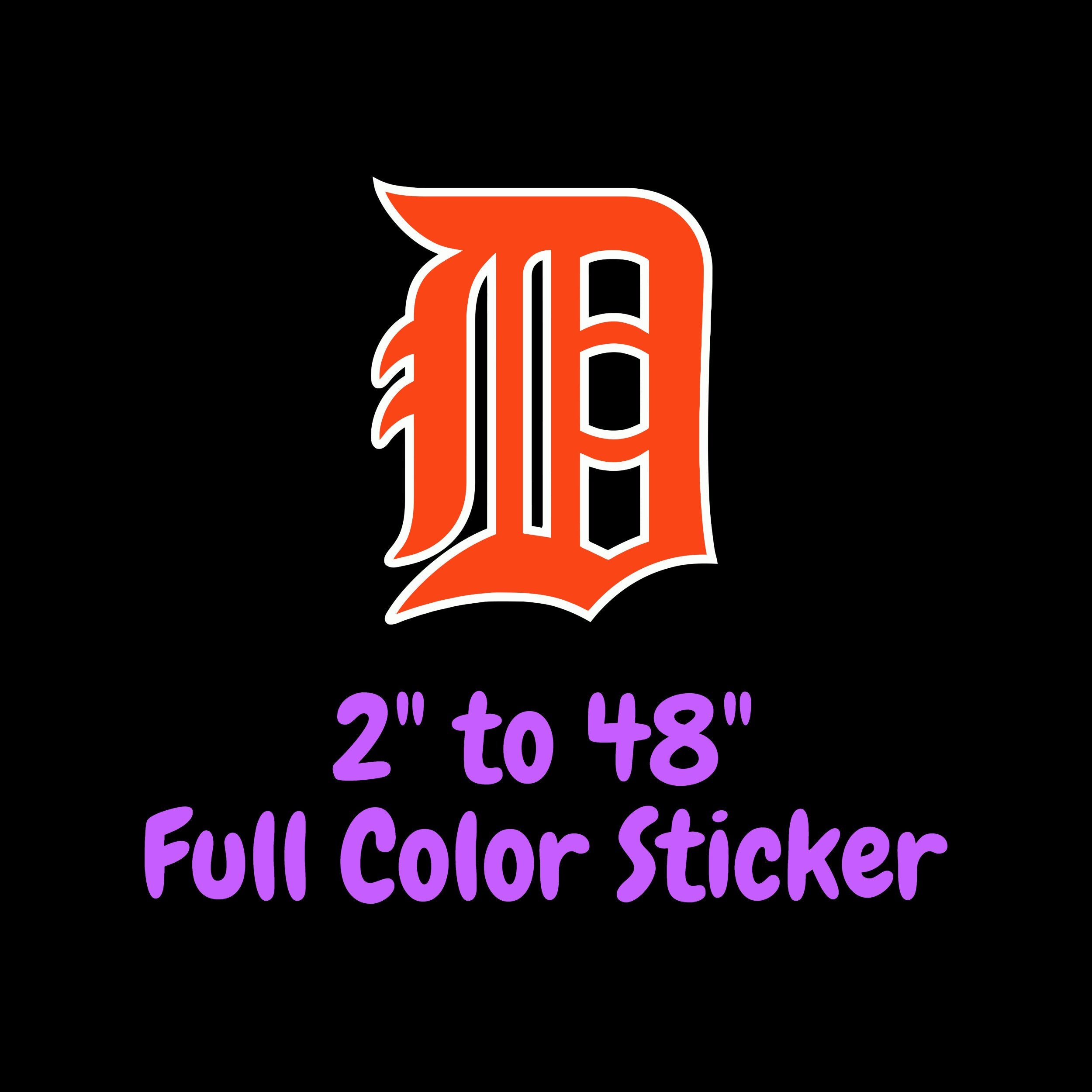Detroit Tigers - Orange D - Full Color Vinyl Sticker - Custom Size