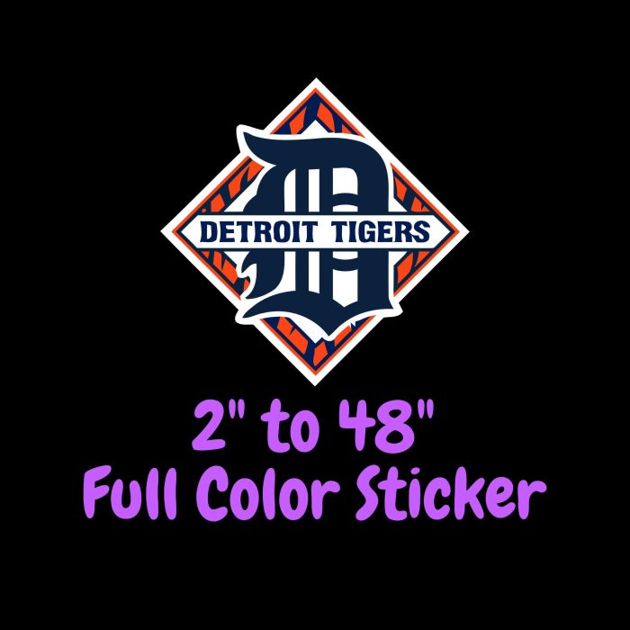 Detroit Tigers - Plate - Full Color Vinyl Sticker - Custom Size