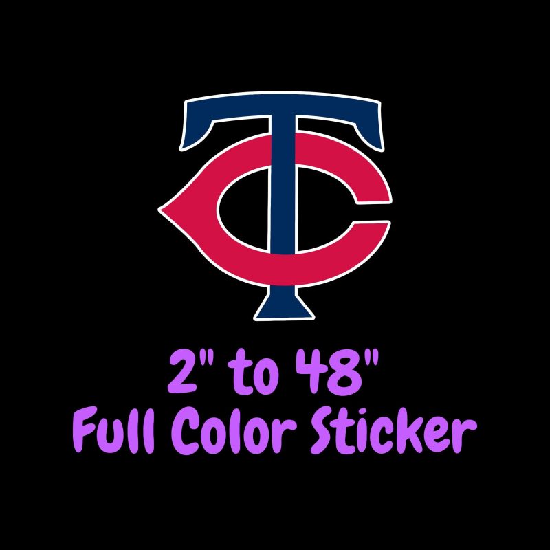 Minnesota Twins - TC - Full Color Vinyl Sticker - Custom Size