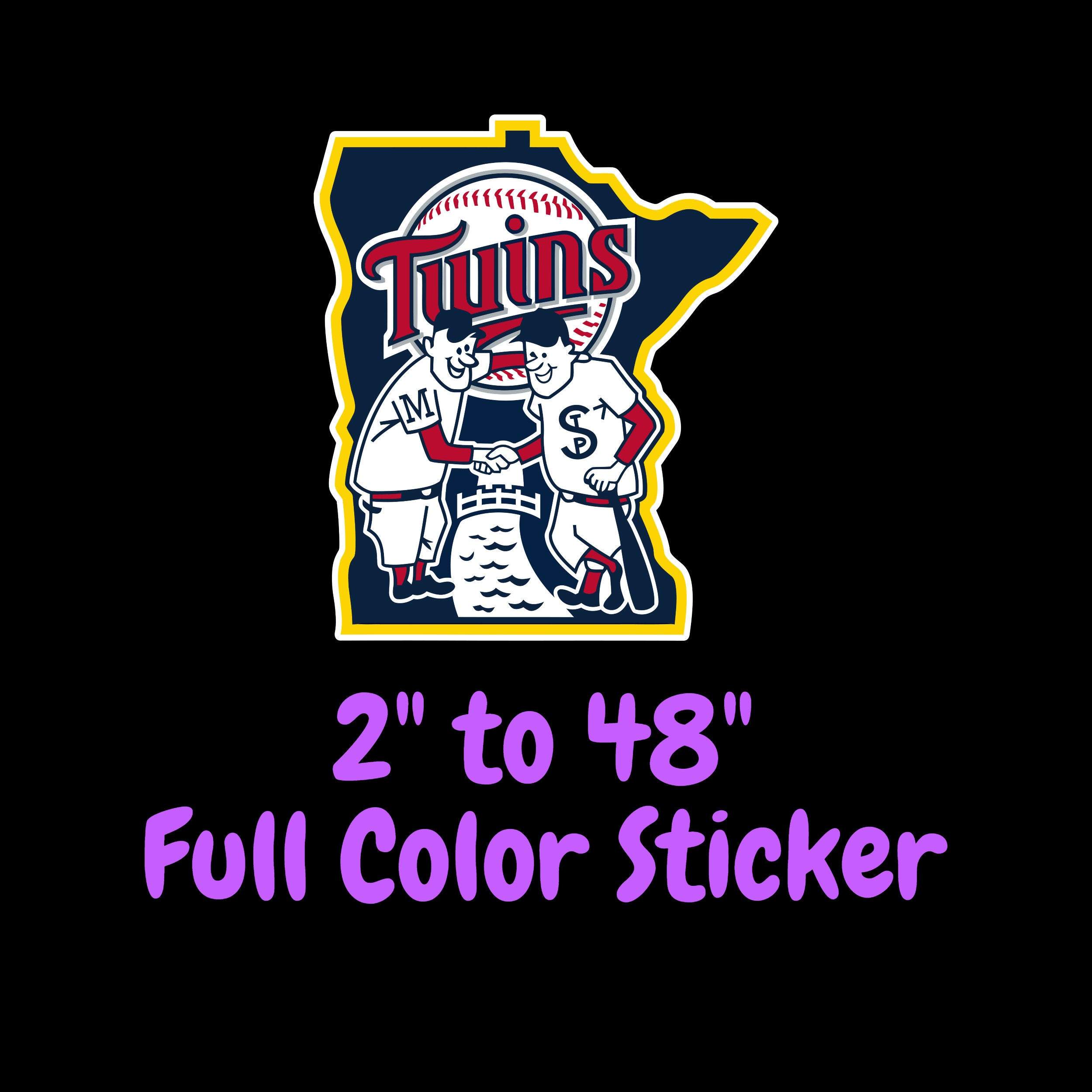 Minnesota Twins - State - Full Color Vinyl Sticker - Custom Size
