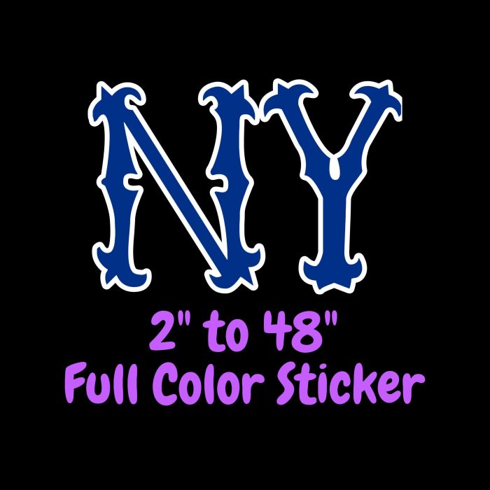 New York Yankees - Spiky NY - Full Color Vinyl Sticker - Custom Size