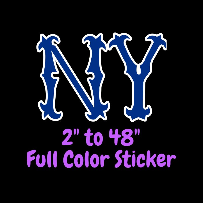 New York Yankees - Spiky NY - Full Color Vinyl Sticker - Custom Size
