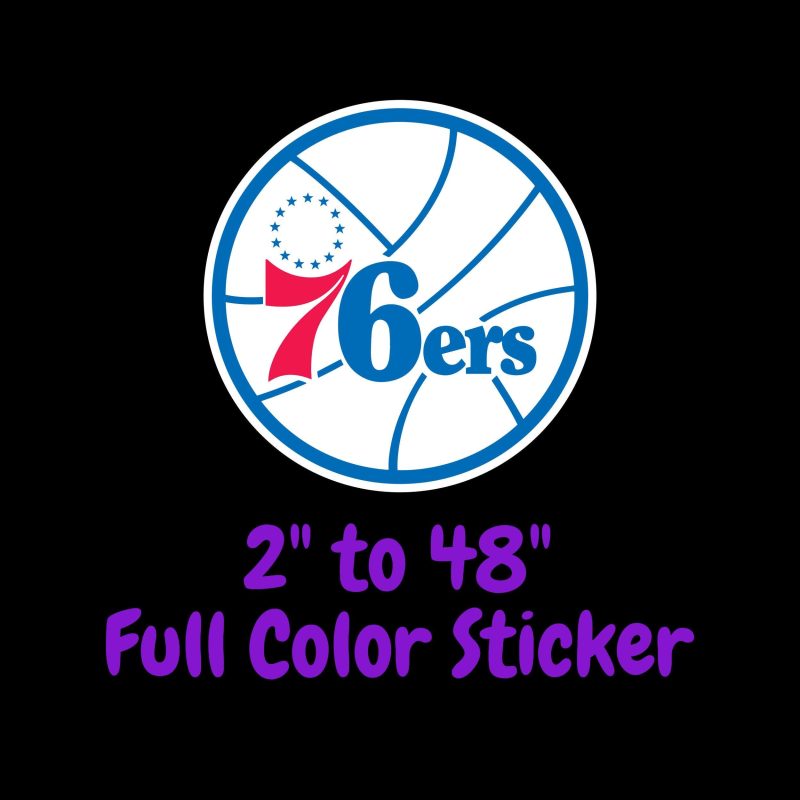 Philadelphia 76ers Full Color Vinyl Sticker - Custom Size