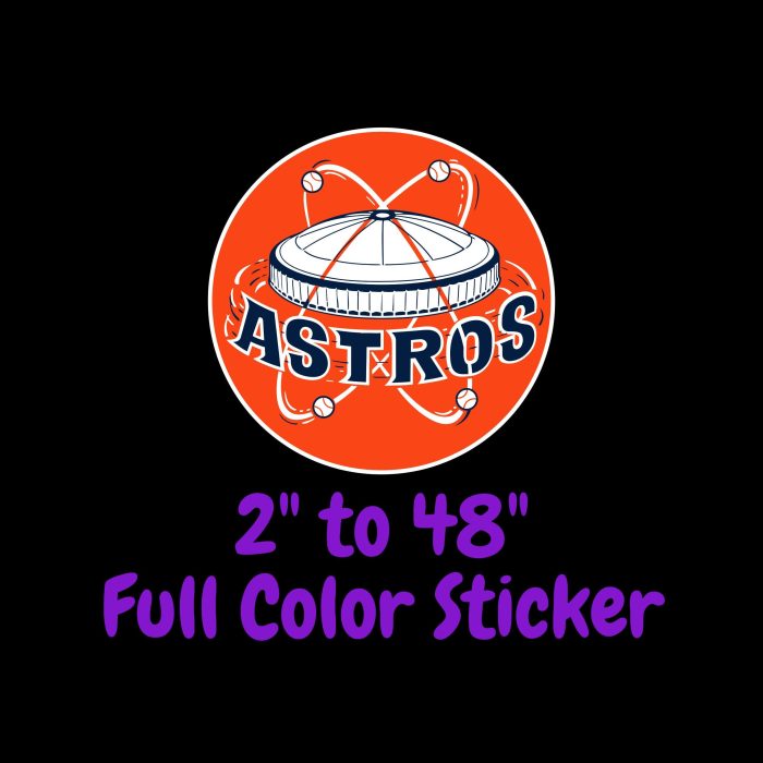 Houston Astros - Orange Old School - Full Color Vinyl Sticker - Custom Size