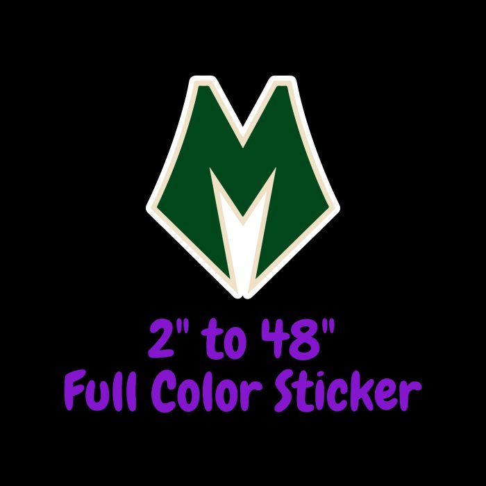 Milwaukee Bucks Full Color Vinyl Sticker - Custom Size