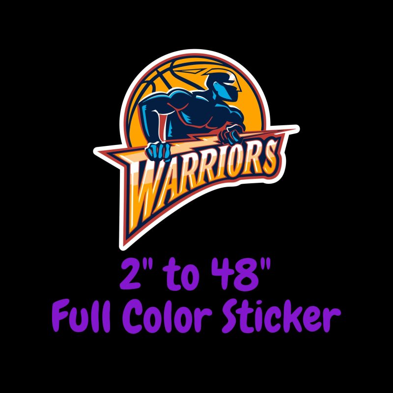 Golden State Warriors Full Color Vinyl Sticker - Custom Size