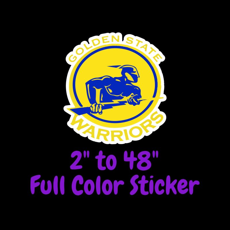 Golden State Warriors Full Color Vinyl Sticker - Custom Size