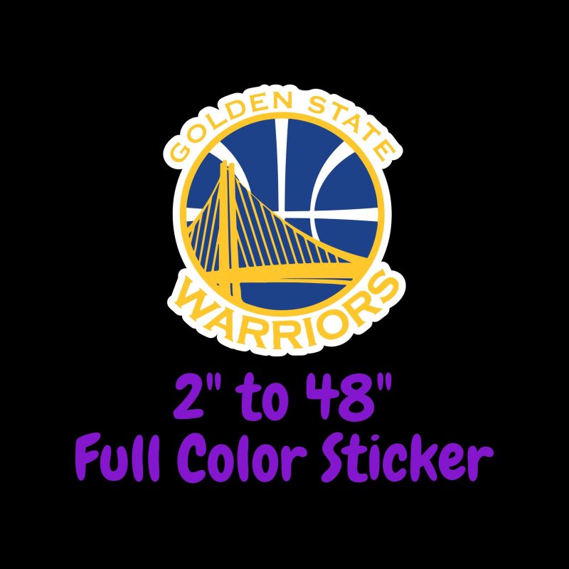 Golden State Warriors Full Color Vinyl Sticker - Custom Size