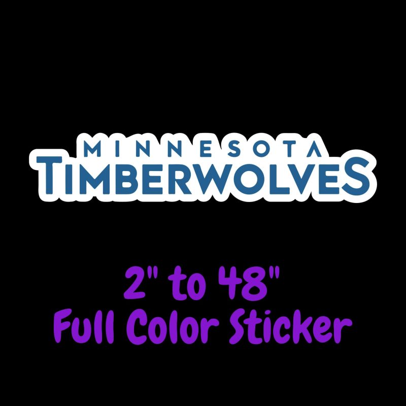 Minnesota Timberwolves Full Color Vinyl Sticker - Custom Size