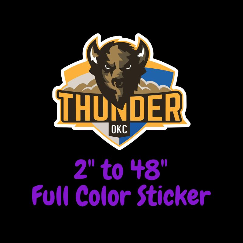 Oklahoma City Thunder Full Color Vinyl Sticker - Custom Size