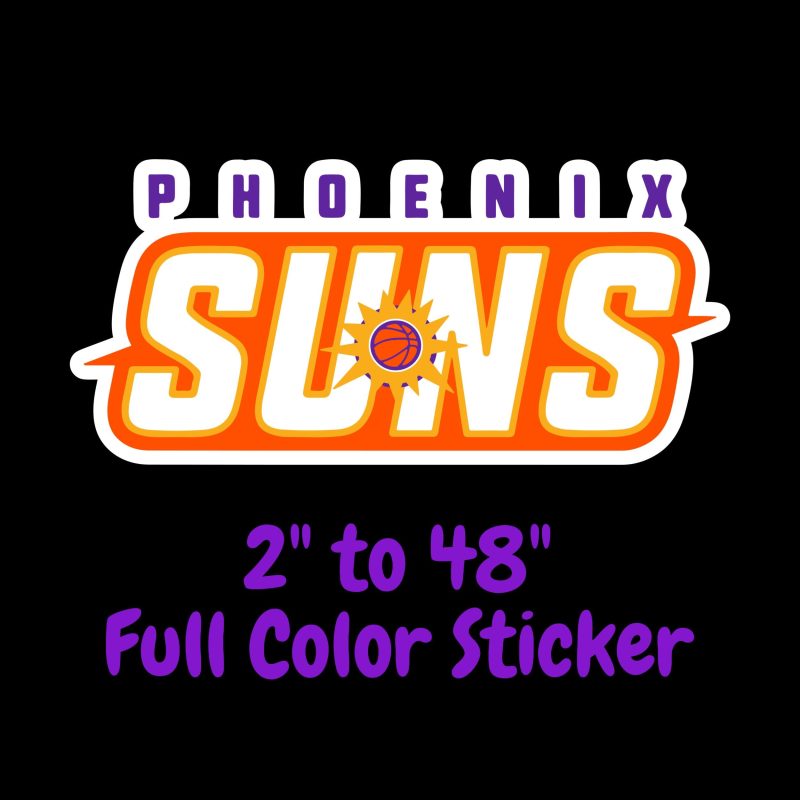 Phoenix Suns Full Color Vinyl Sticker - Custom Size