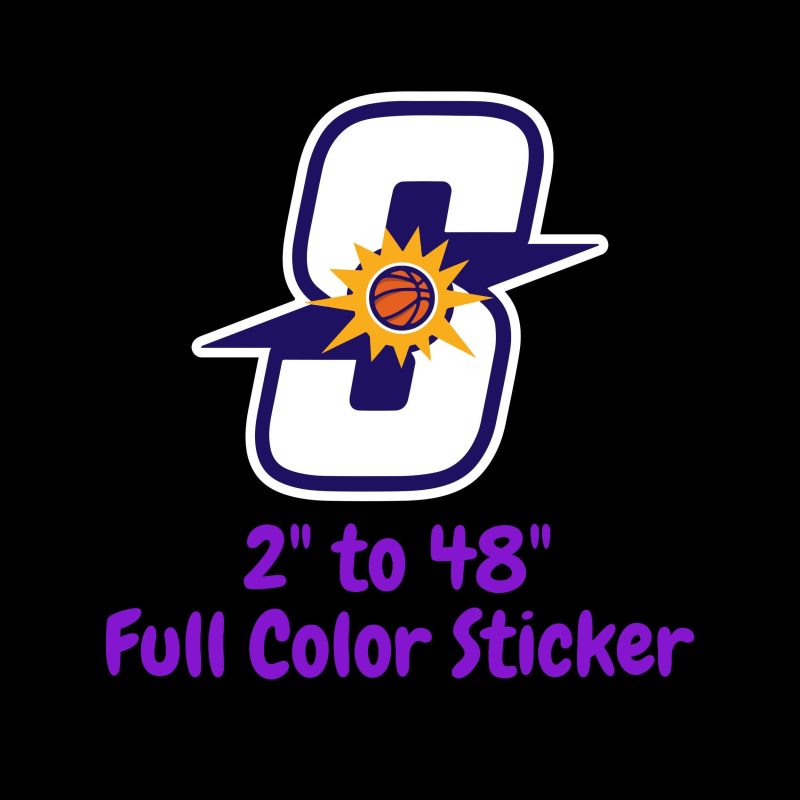 Phoenix Suns Full Color Vinyl Sticker - Custom Size