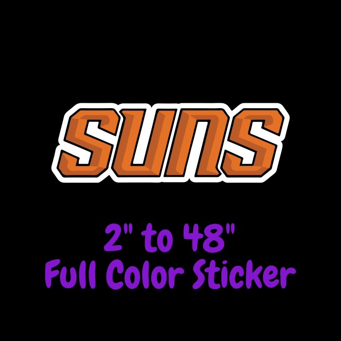 Phoenix Suns Full Color Vinyl Sticker - Custom Size