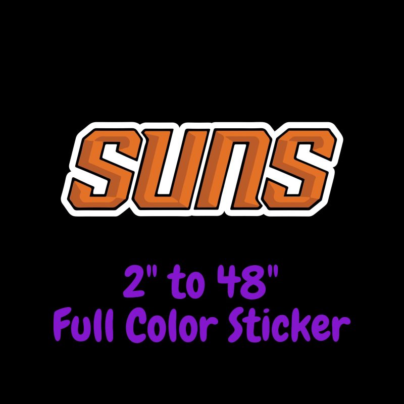 Phoenix Suns Full Color Vinyl Sticker - Custom Size