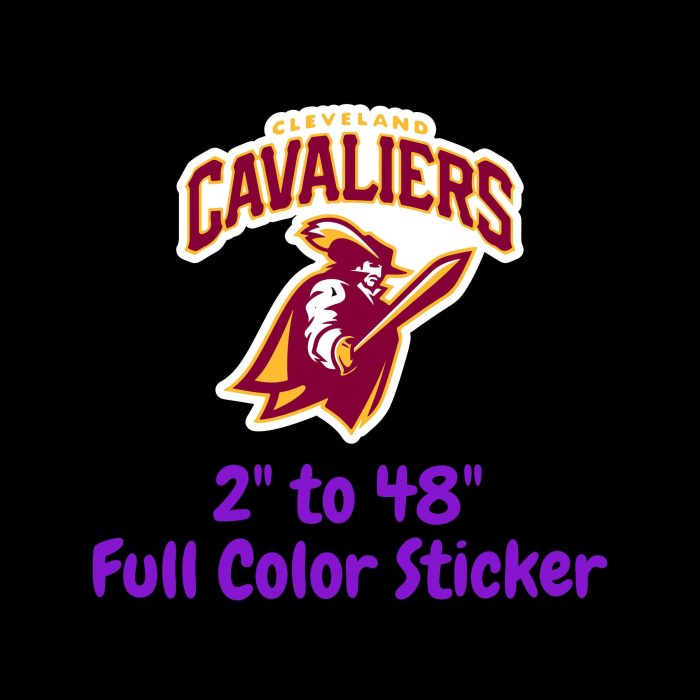 Cleveland Cavaliers Full Color Vinyl Sticker - Custom Size