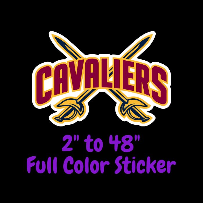 Cleveland Cavaliers - Cavaliers With Swords - Full Color Vinyl Sticker - Custom Size