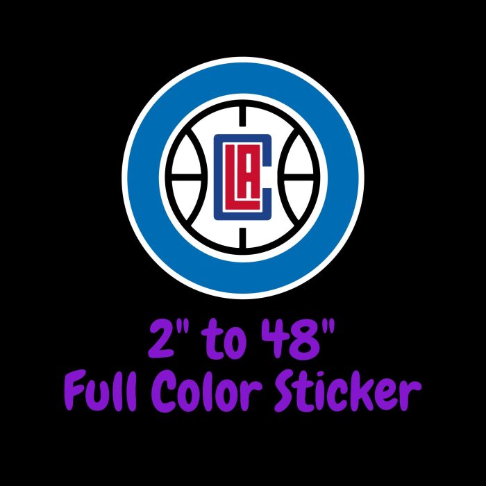 Los Angeles Clippers Full Color Vinyl Sticker - Custom Size