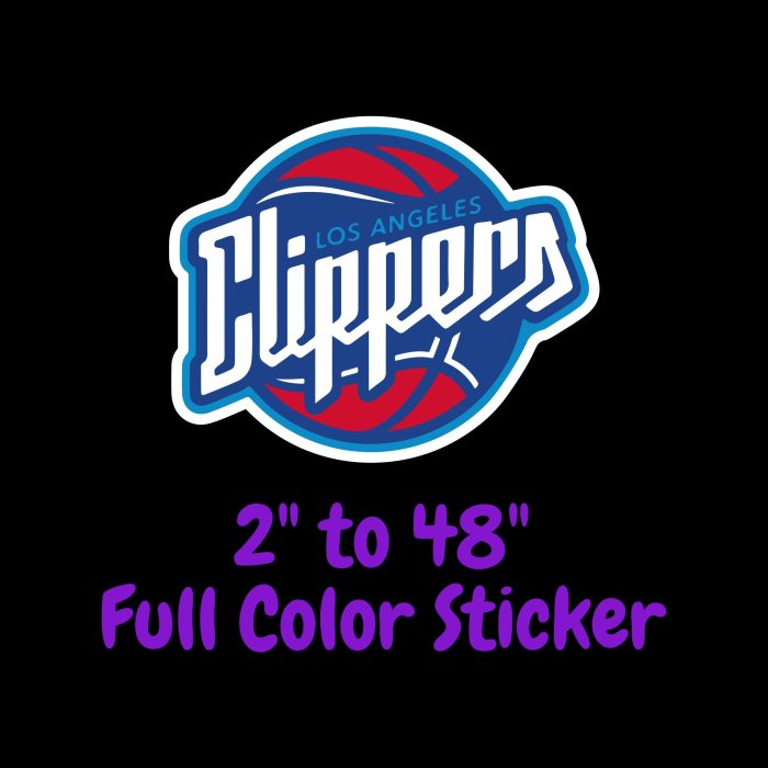 Los Angeles Clippers Full Color Vinyl Sticker - Custom Size