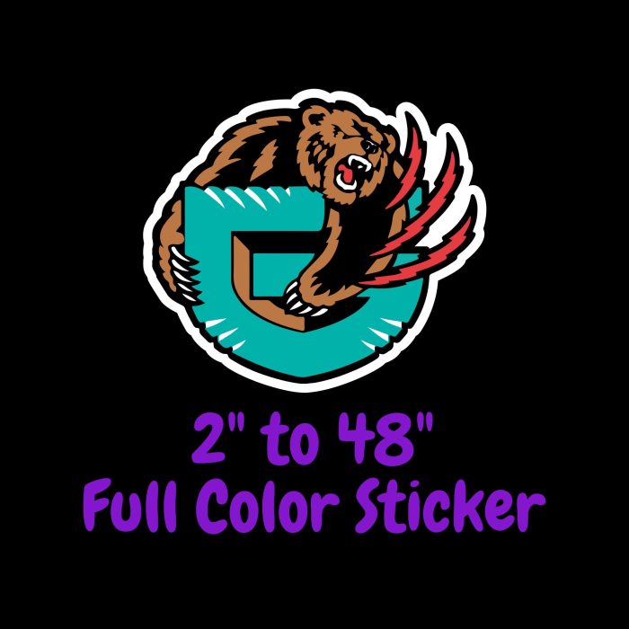 Memphis Grizzlies Full Color Vinyl Sticker - Custom Size