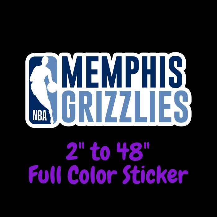 Memphis Grizzlies Full Color Vinyl Sticker - Custom Size