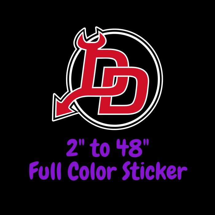 New Jersey Devils - Black Circle With 2 D - Full Color Vinyl Sticker - Custom Size