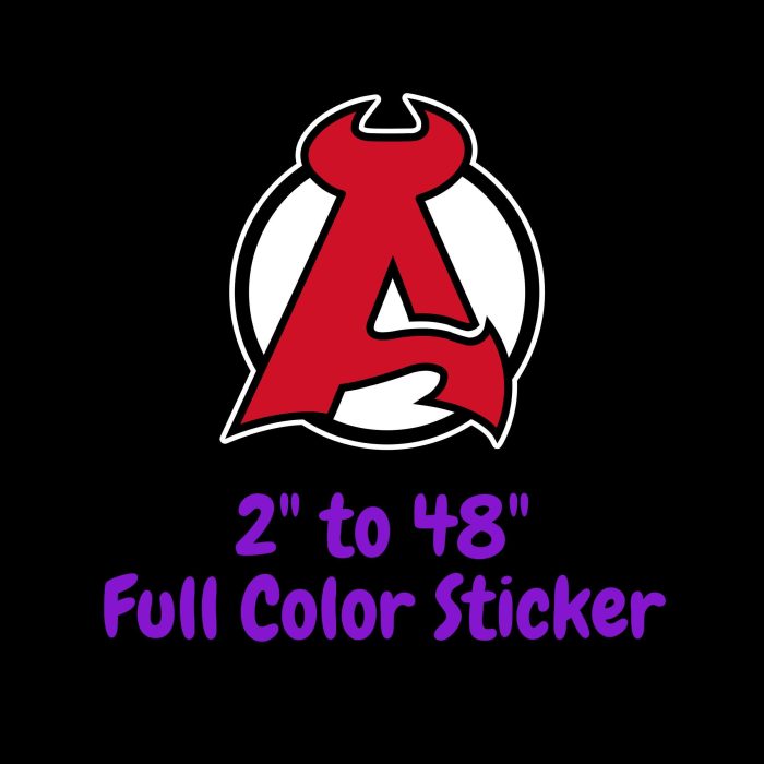 New Jersey Devils - A - Full Color Vinyl Sticker - Custom Size