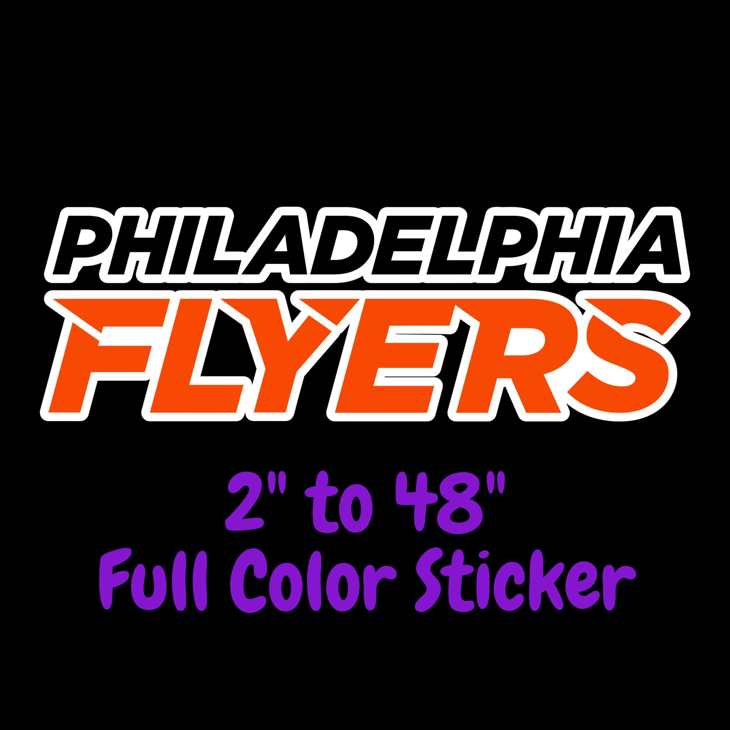Philadelphia Flyers - Name - Full Color Vinyl Sticker - Custom Size