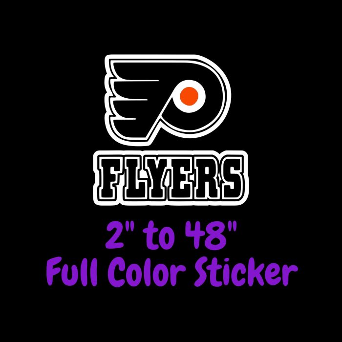 Philadelphia Flyers - P With Wings And Flyers - Full Color Vinyl Sticker - Custom Size