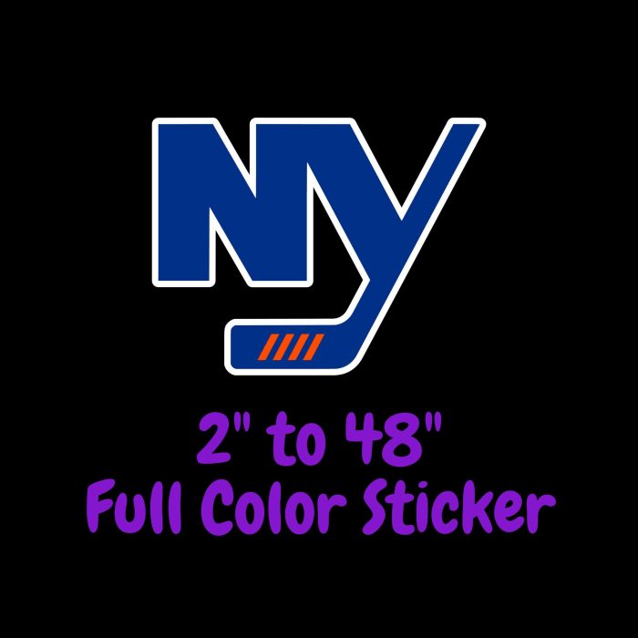 New York Islanders - NY - Full Color Vinyl Sticker - Custom Size