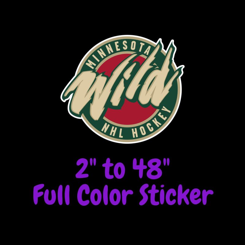 Minnesota Wild - Circle NHL Hockey - Full Color Vinyl Sticker - Custom Size