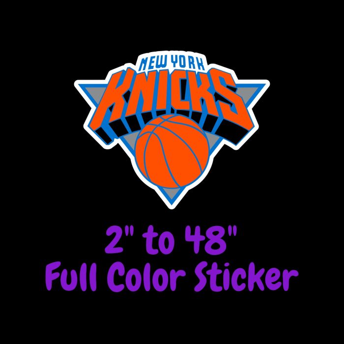 New York Knicks Full Color Vinyl Sticker - Custom Size