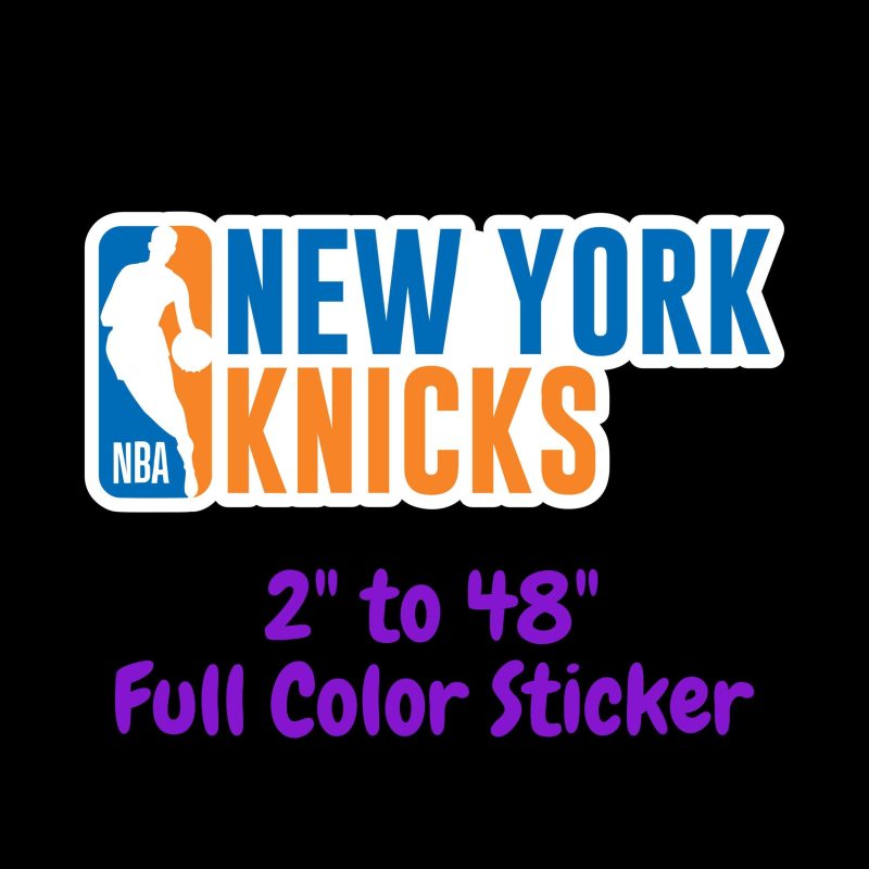 New York Knicks Full Color Vinyl Sticker - Custom Size