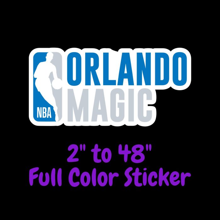Orlando Magic Full Color Vinyl Sticker - Custom Size