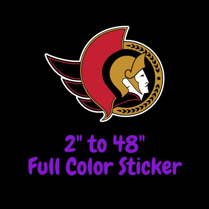Ottawa Senators - Guy Side Profile - Full Color Vinyl Sticker - Custom Size