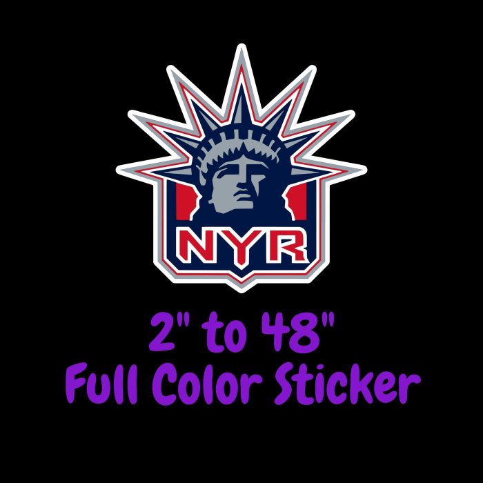 New York Rangers - Liberty - Full Color Vinyl Sticker - Custom Size