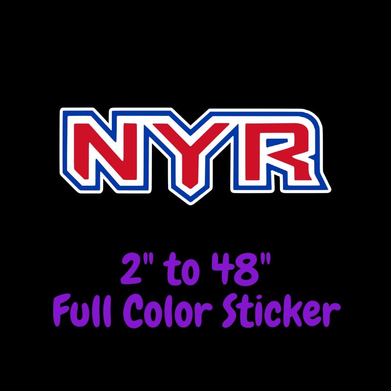 New York Rangers - NYR - Full Color Vinyl Sticker - Custom Size