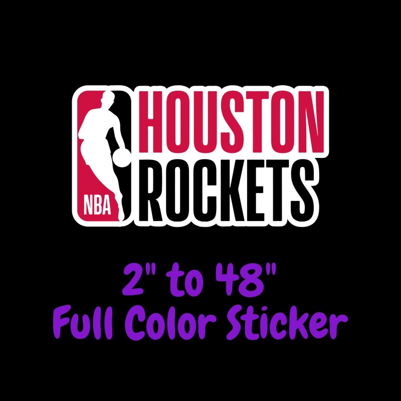 Houston Rockets Full Color Vinyl Sticker - Custom Size