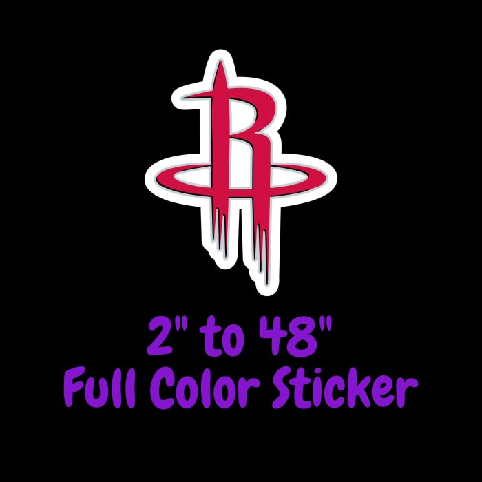 Houston Rockets Full Color Vinyl Sticker - Custom Size