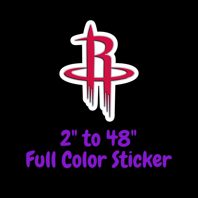Houston Rockets Full Color Vinyl Sticker - Custom Size
